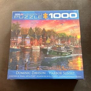 Puzzle- Harbor Sunset by Dominic Davison 1000 Piece Puzzle Jigsaw - 26.5 x 19
